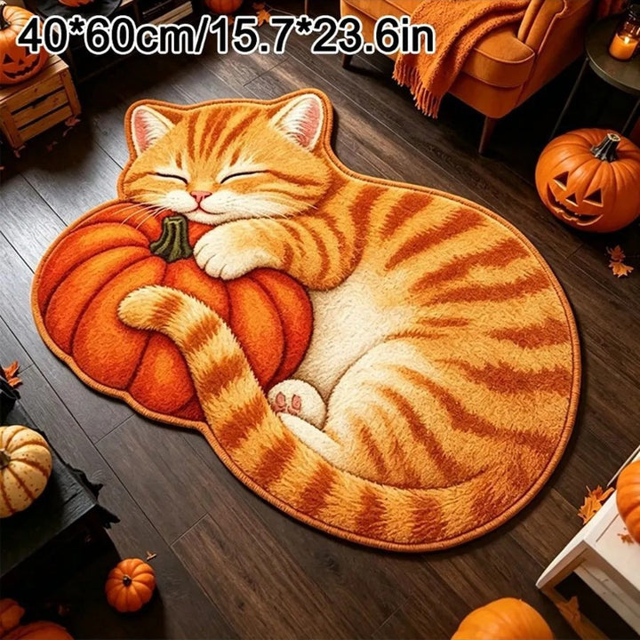 Cute Cat-Themed Plush Bath Mat