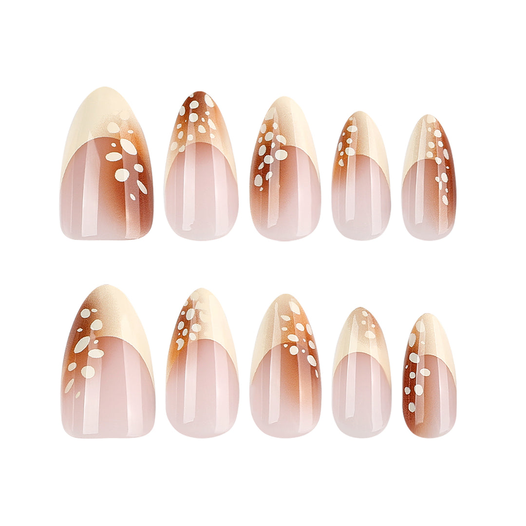 Elegant artificial nails with trendy ombre design and creative accents Stornfield