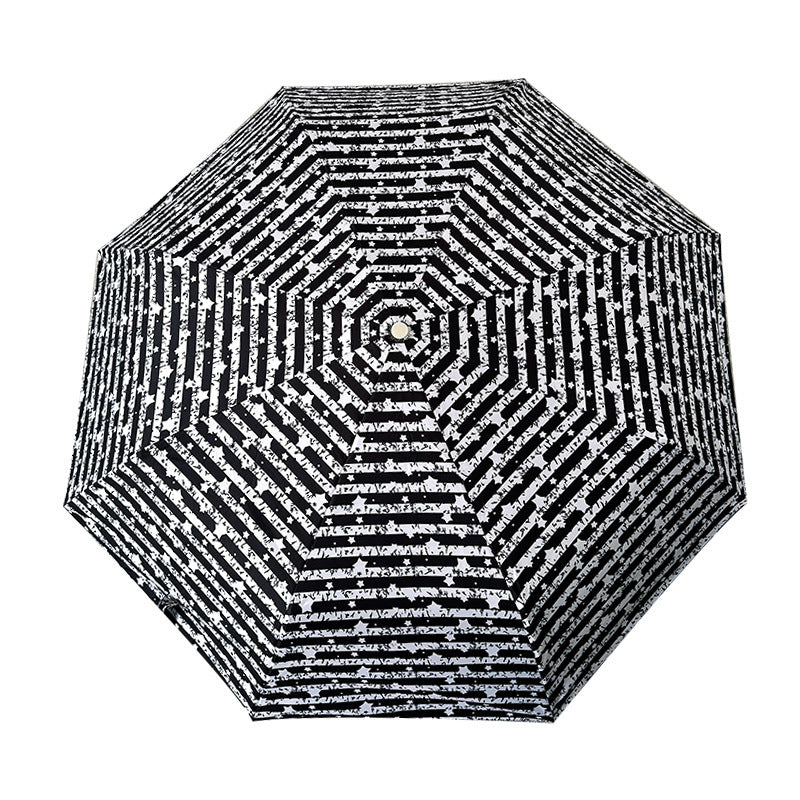Women Foldable Umbrella with Stylish Stripe Pattern Stornfield