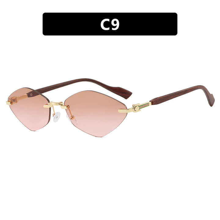 Women's geometric sunglasses with luxurious wooden arms and polarized lenses Stornfield