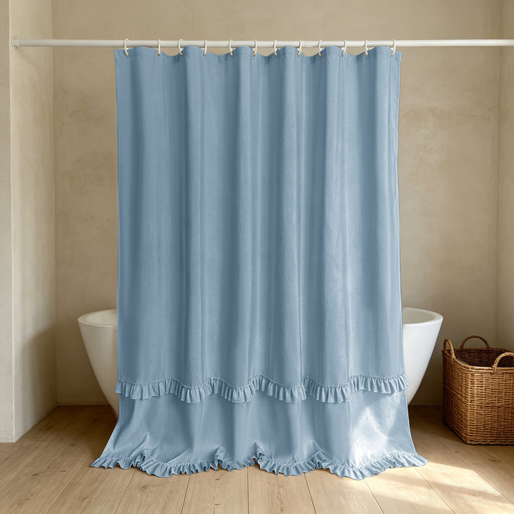 Elegant Ruffled Shower Curtain Stornfield