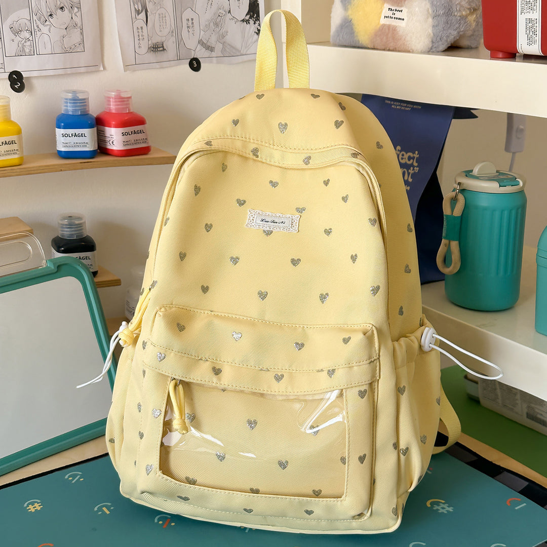 Heart-Print Stylish Backpack Stornfield