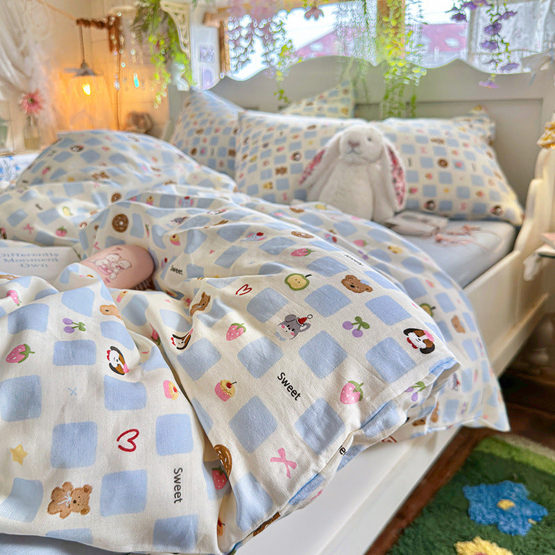 Printed Cotton-Blend Duvet Cover Set