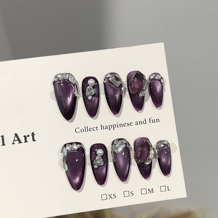 Decorative Rhinestone-Accent Press-On Nail Set