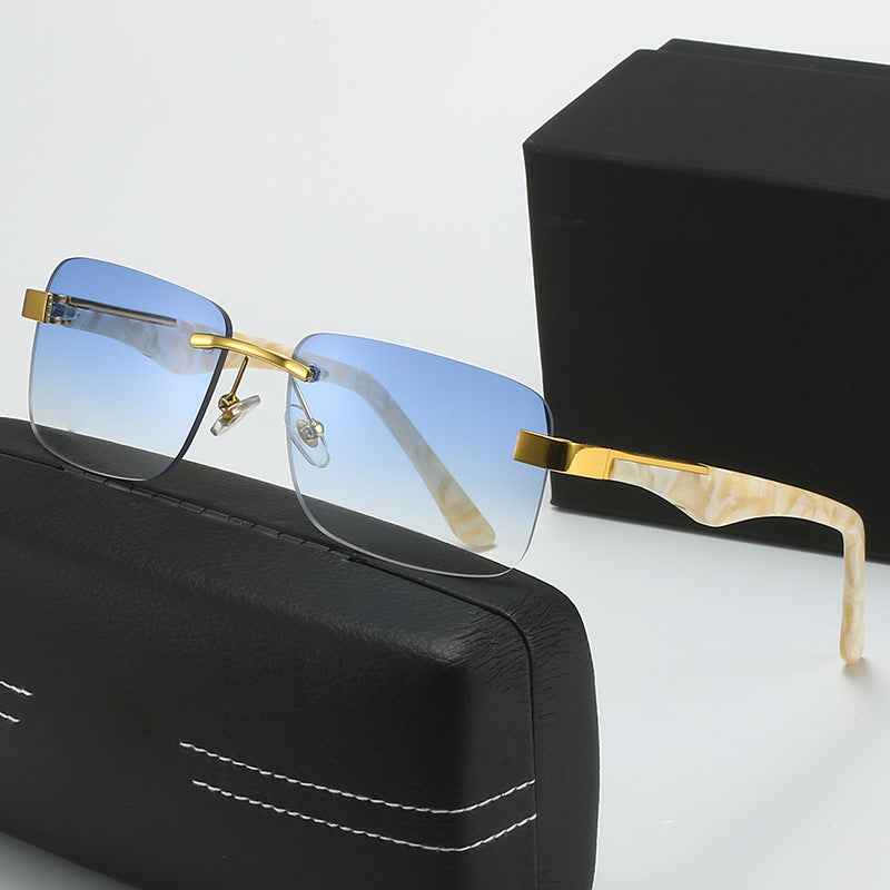 Women’s fashionable half-frame glasses with elegant metal and plastic mix Stornfield