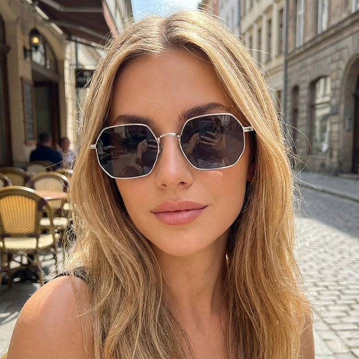 Women Octagonal Designer Sunglasses with High-Quality Metal Frame Stornfield