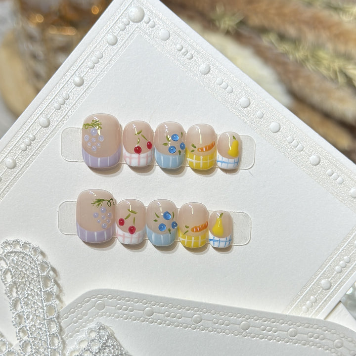Artistic Fruit-Inspired Press-On Nail Set Stornfield