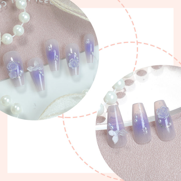 Artistic Ombre Floral Press-On Nail Set Stornfield