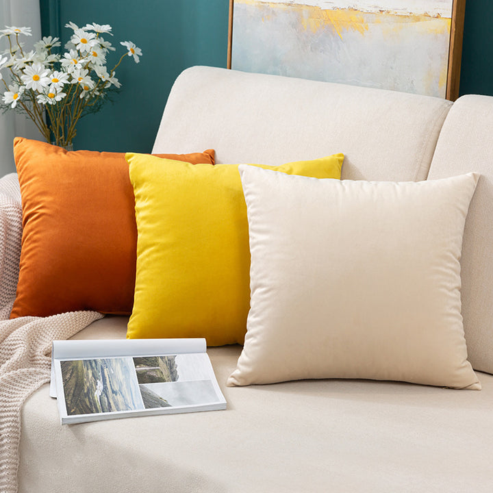 Square Velvet Decorative Throw Pillow with Plush Fill