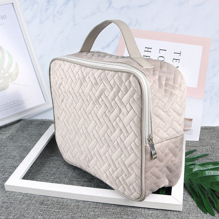Sophisticated Woven Travel Cosmetic Case