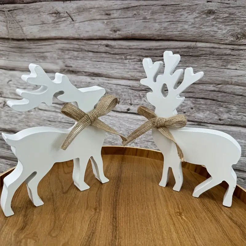 Decorative Wooden Reindeer Figurines