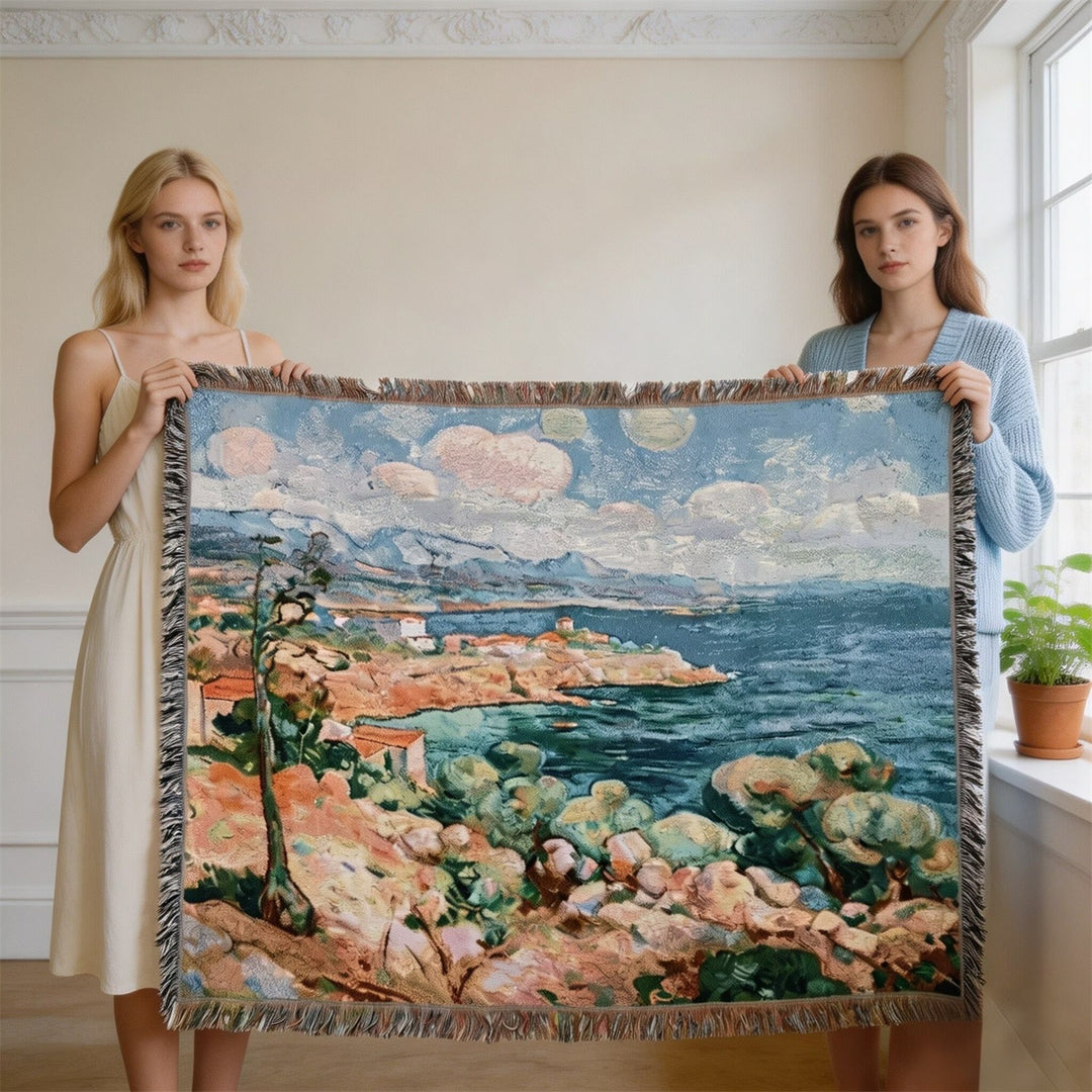 Artistic Vintage-Inspired Tapestry Blanket