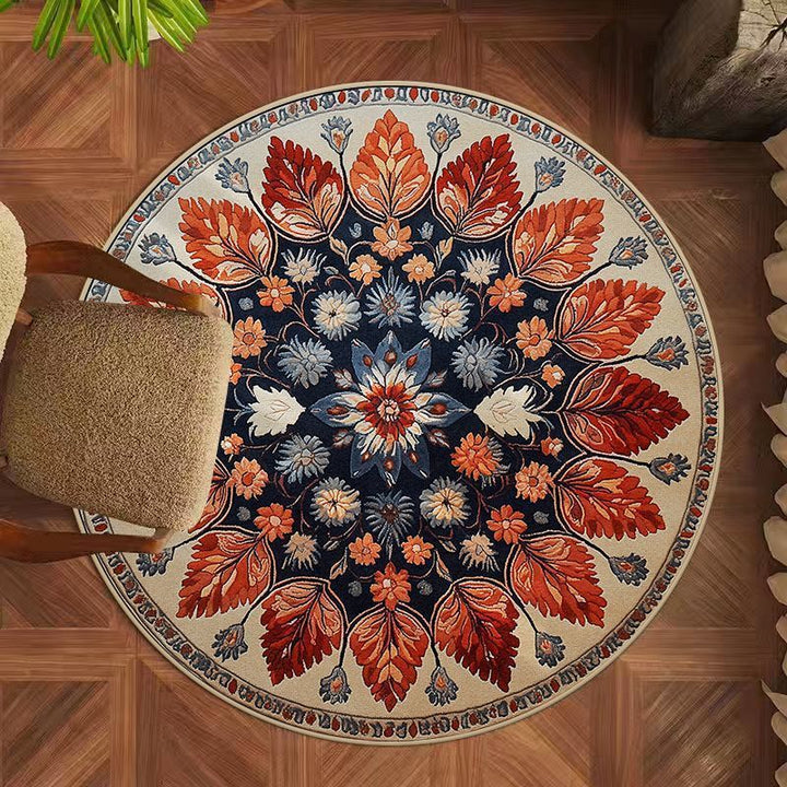Floral Pattern Round Area Rug Stornfield