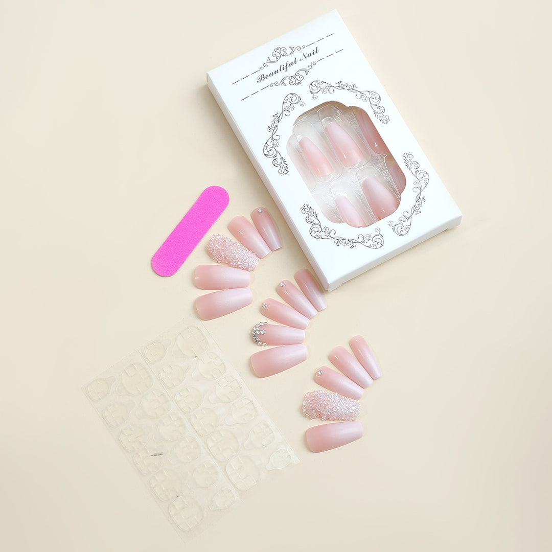 Acrylic Nail Set with Glamorous Glitter Accents and Trendy Designs Stornfield