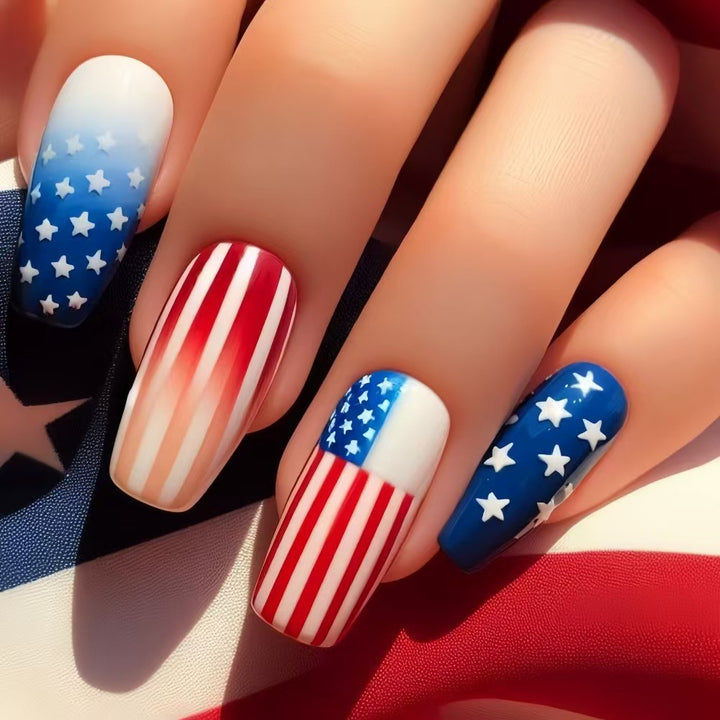 Patriotic style artificial nails Stornfield