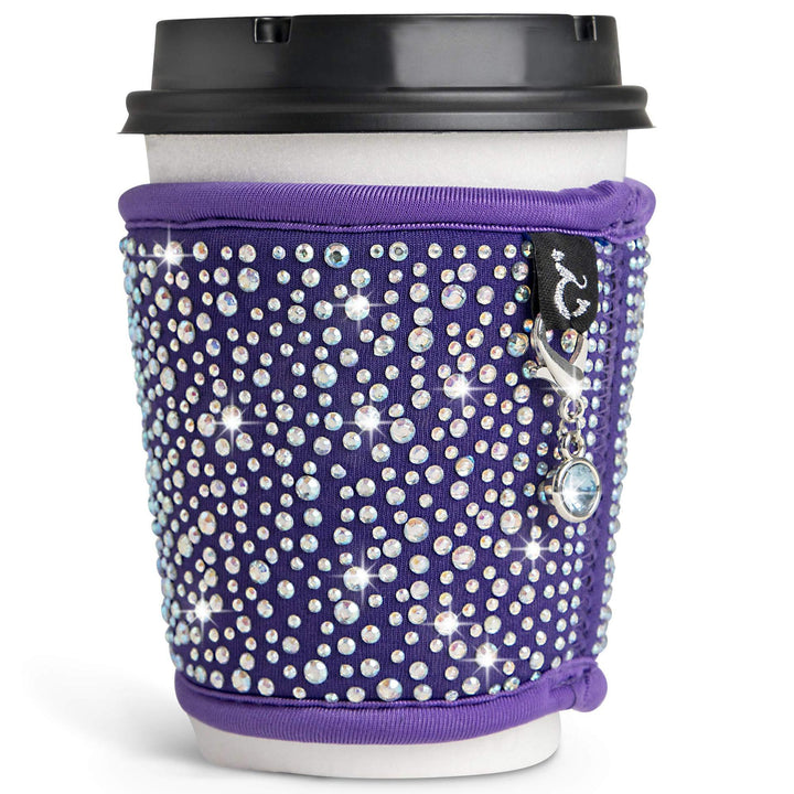Ladies coffee cup cover with glitter stones Stornfield