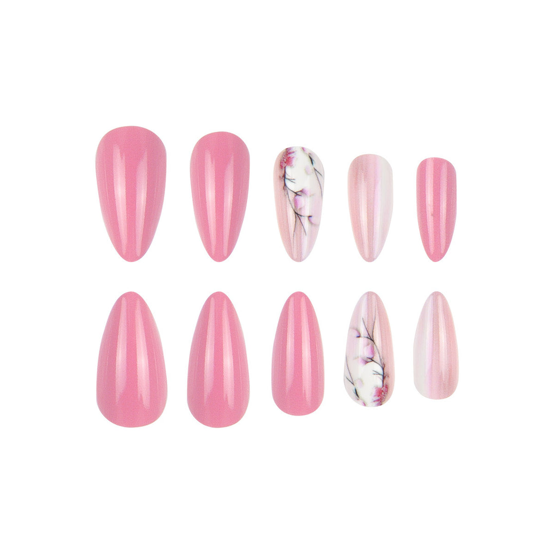 Stiletto Press-On Nails with Floral Design Stornfield