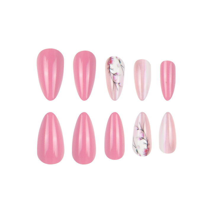 Stiletto Press-On Nails with Floral Design Stornfield