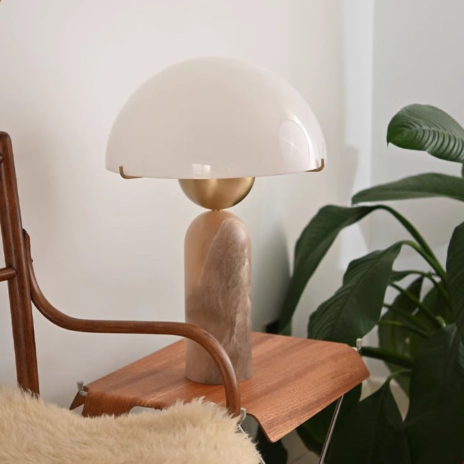 Contemporary Table Lamp with Dome Shade