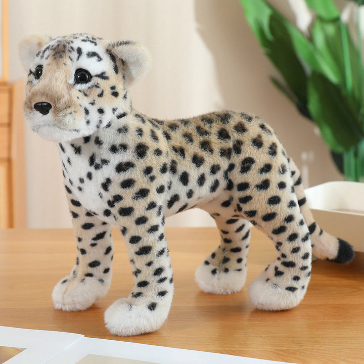 Realistic Standing Big Cat Plush Toy with Ultra-Soft Faux Fur and Poseable Legs Stornfield