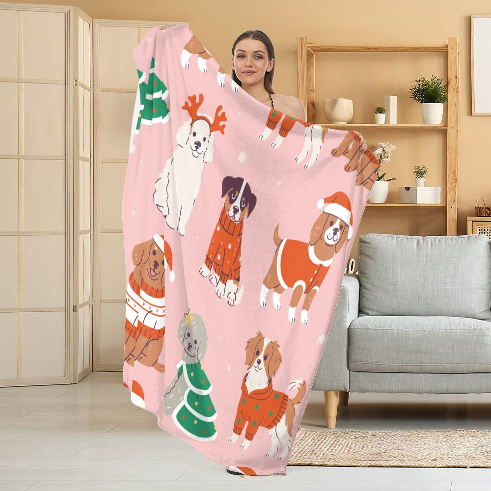 Cozy Halloween-Themed Fleece Blanket
