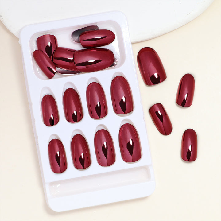 Luxury Glossy Almond-Shaped Press-On Nails Stornfield