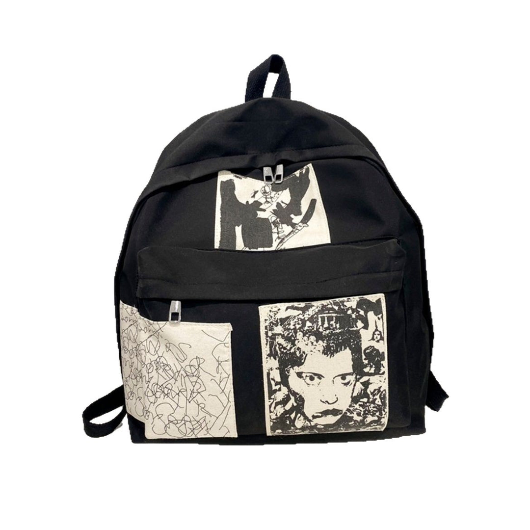 Fashionable backpack with artistic prints Stornfield