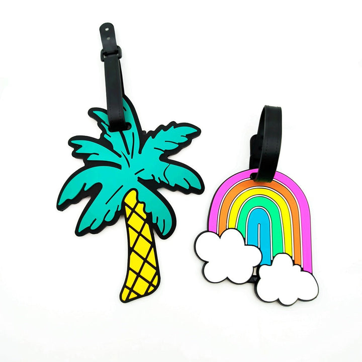 silicone rainbow-shaped luggage tag with adjustable buckle strap soft PVC travel ID tag Stornfield