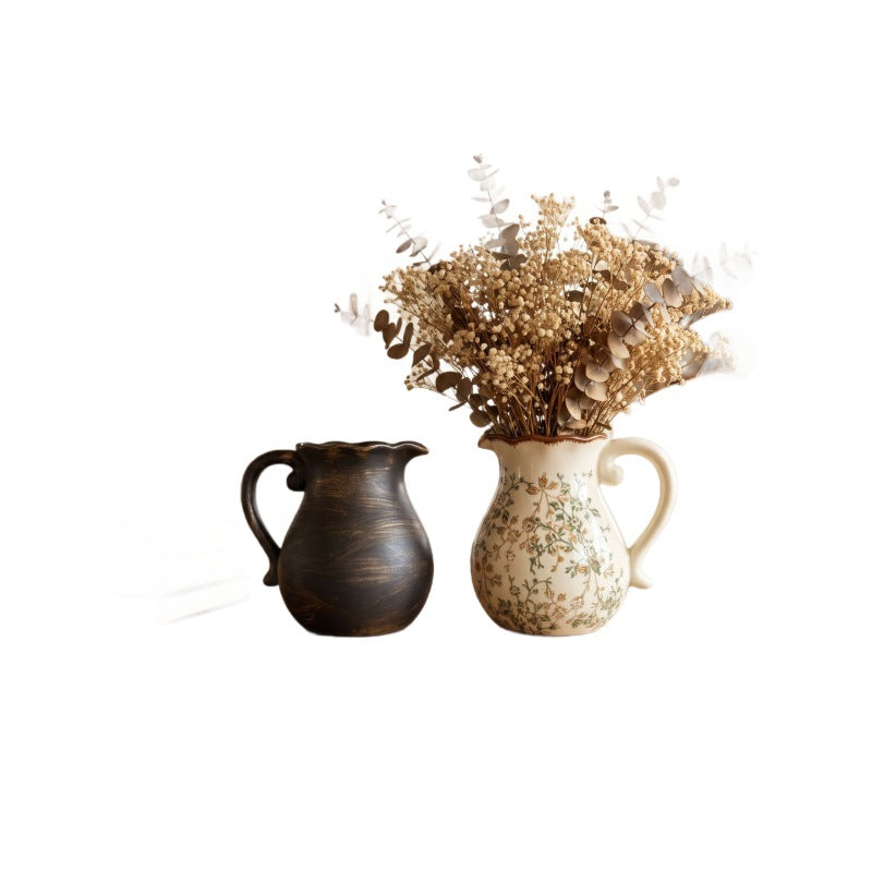 Elegant ceramic jug with floral patterns Stornfield