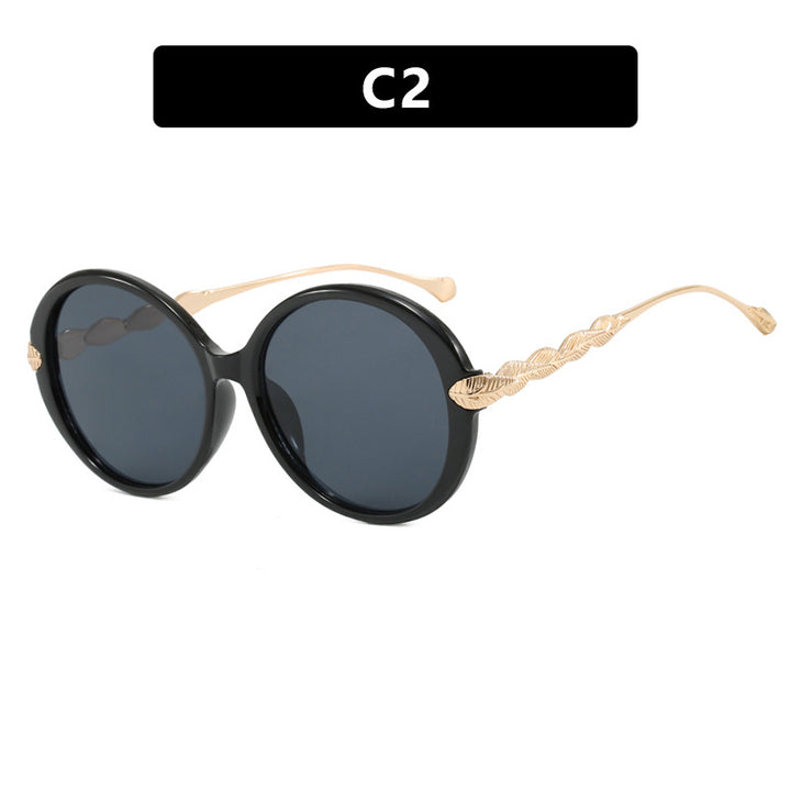 Ladies large round sunglasses with decorative metal accents Stornfield