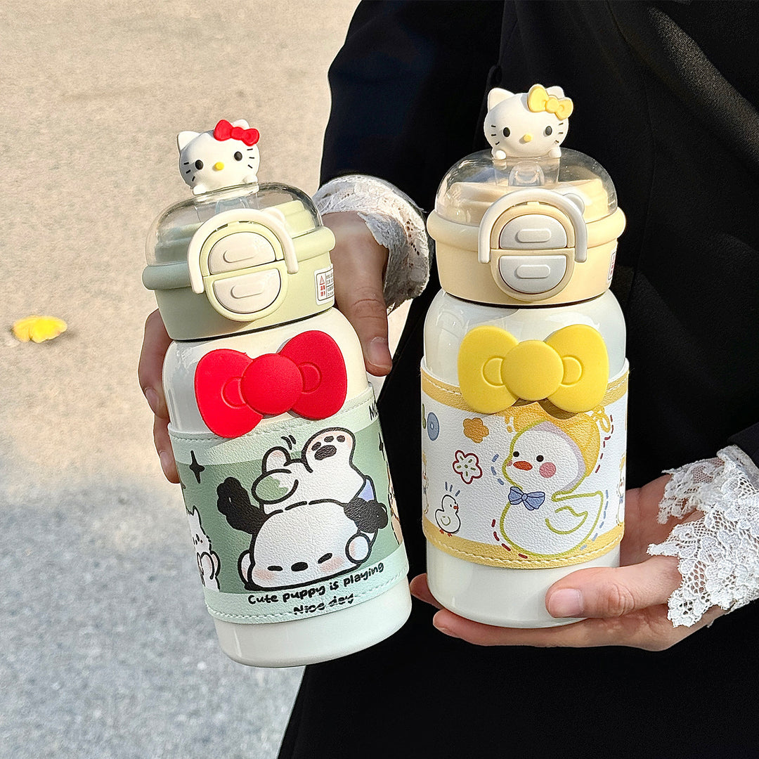 Women's creative water bottle with interactive lid and cute Stornfield design