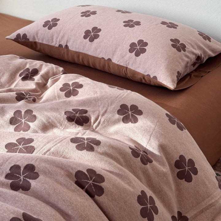 Cherry-Print Cotton Jersey Duvet Cover Set with Matching Pillowcases