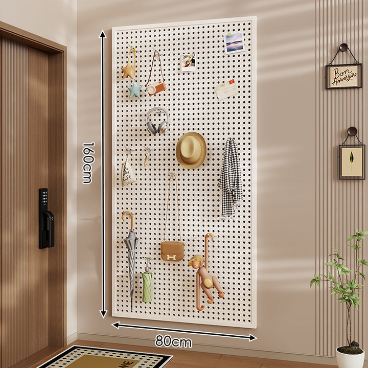Wall-Mounted Perforated Pegboard Organizer Panel Large Square with Modular Hooks and Accessories