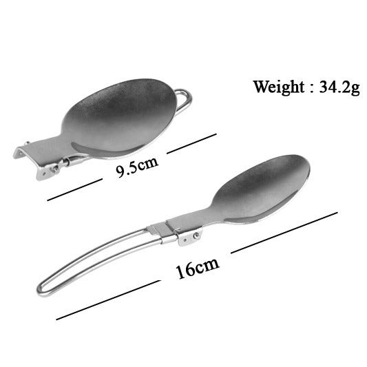 Foldable Stainless Steel Camping Cutlery Set with Locking Hinge and Carry Pouch Stornfield