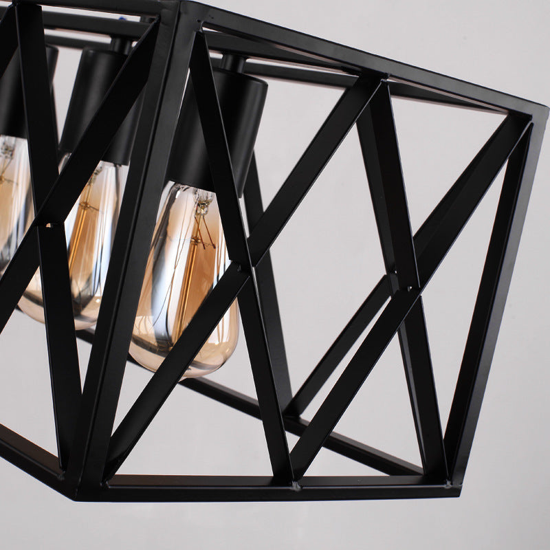 Industrial-Style Rectangular Pendant Light