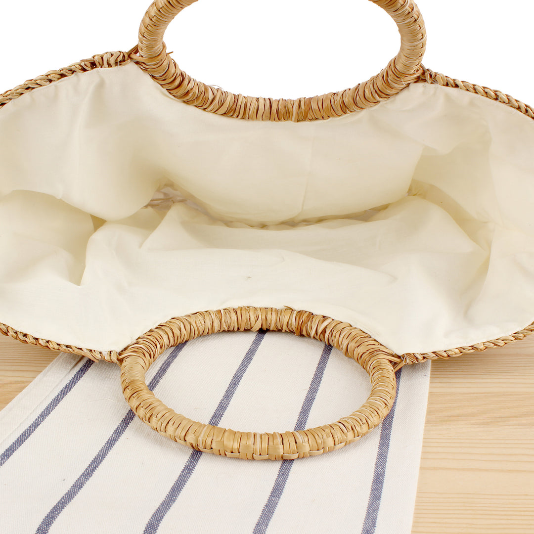 Braided basket bag with stylish round handle Stornfield