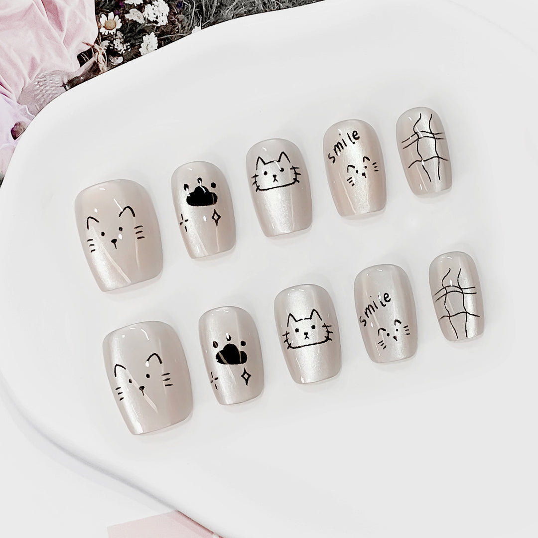 Creative Nail Art Set with Cat Designs Stornfield