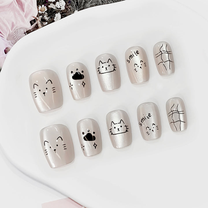 Creative Nail Art Set with Cat Designs Stornfield