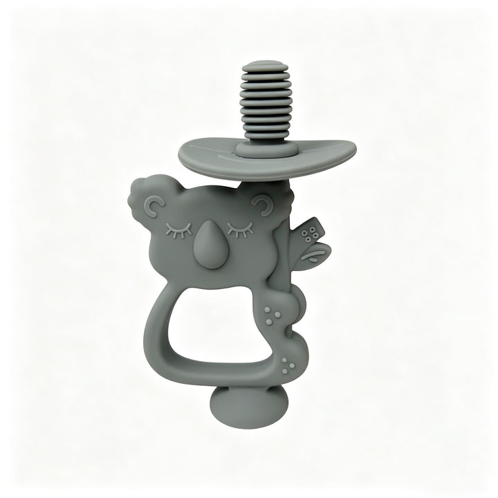 Silicone Koala Teething Ring with Ribbed Nipple and Ergonomic Handle