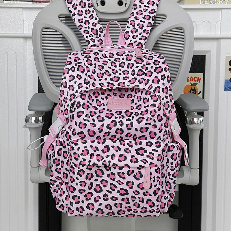 Playful Leopard Print School Backpack Stornfield
