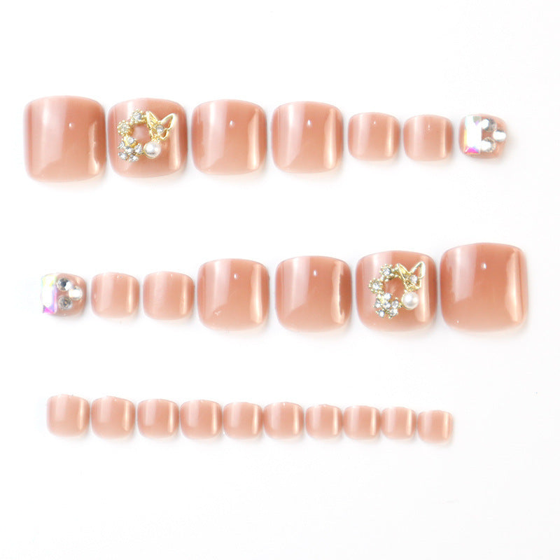 Premium Decorative Press-On Toenail Set Stornfield