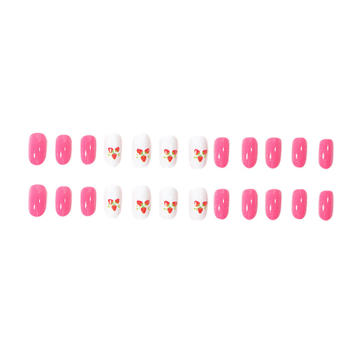 Strawberry-Themed Press-On Nail Art Set Stornfield