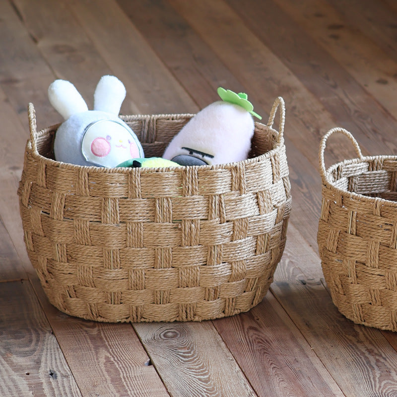 Storage baskets made of woven natural material Stornfield