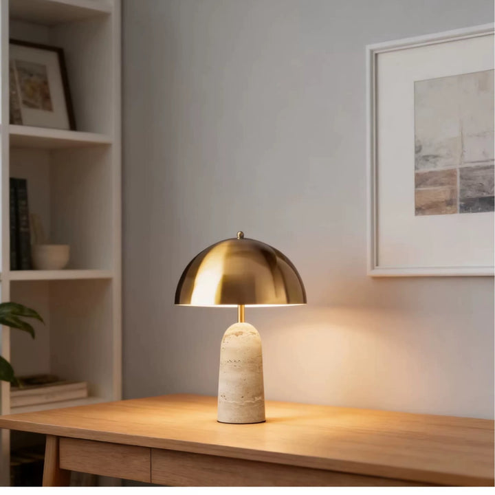 Modern Marble and Metal Table Lamp