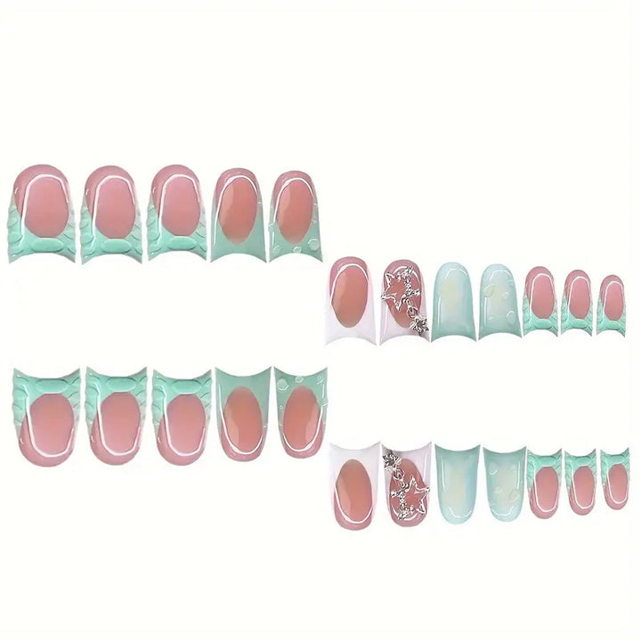 Artistic Press-On Nail Set with Unique Designs Stornfield