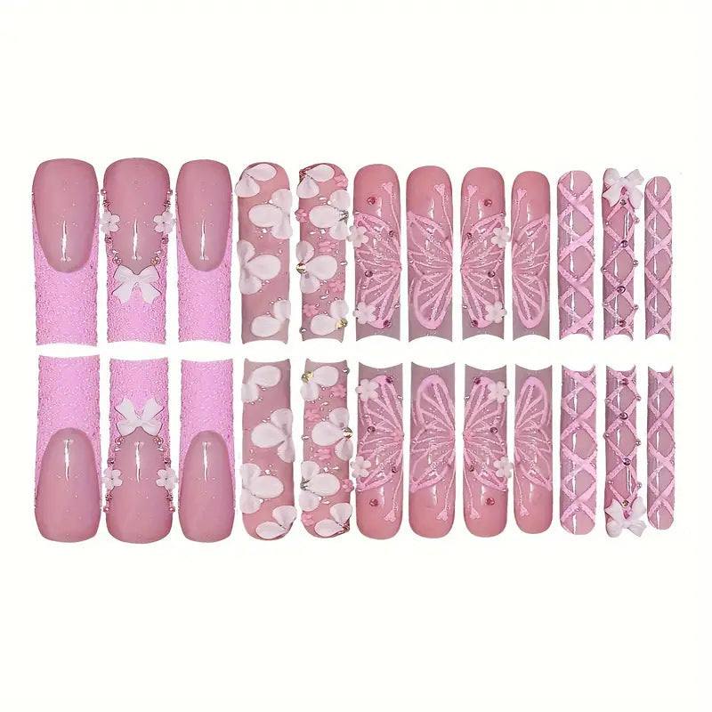 Decorative 3D Floral Press-On Nail Art Stornfield