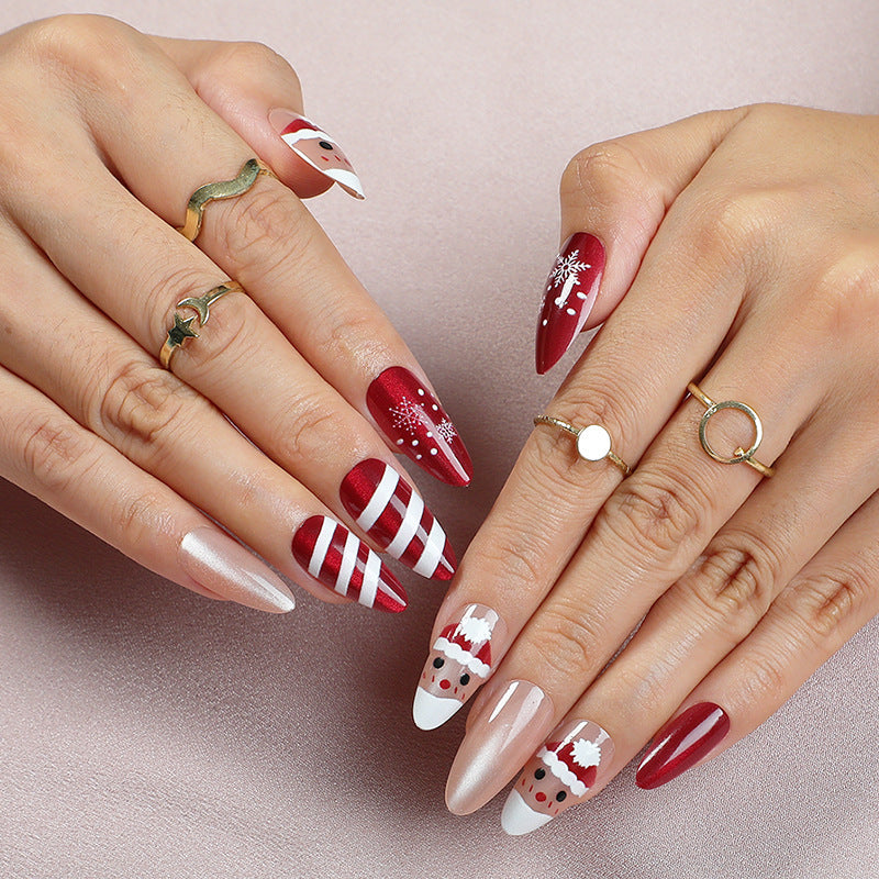 Artificial nails with festive Christmas design Stornfield