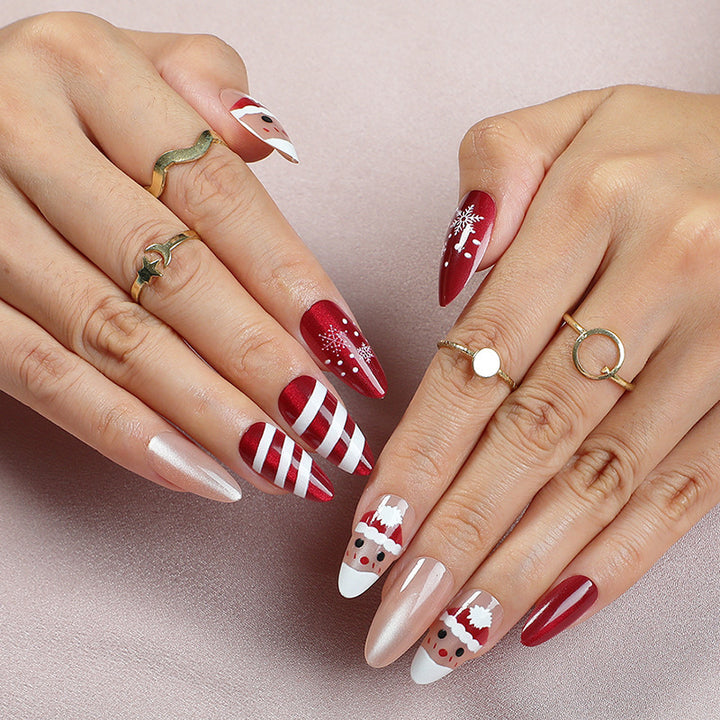 Artificial nails with festive Christmas design Stornfield