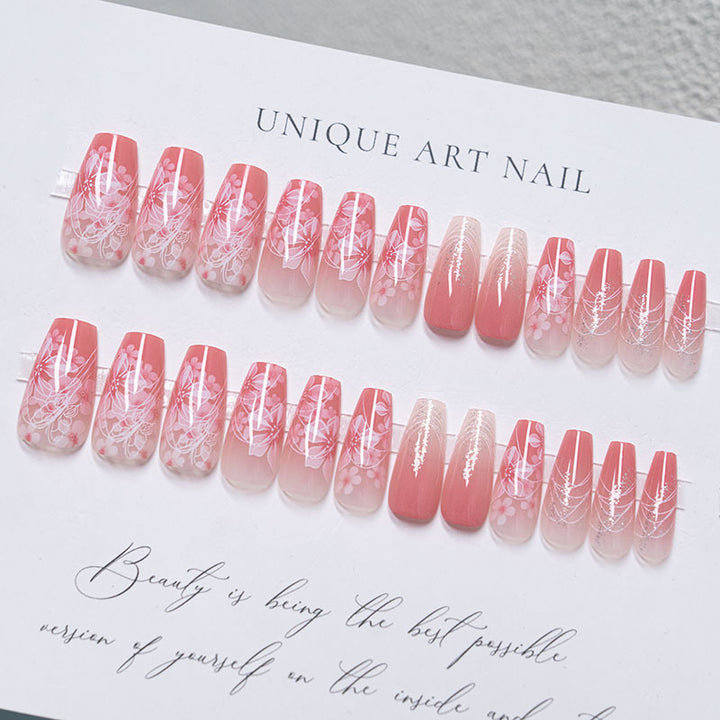 Artistic Floral Press-On Nail Art Set