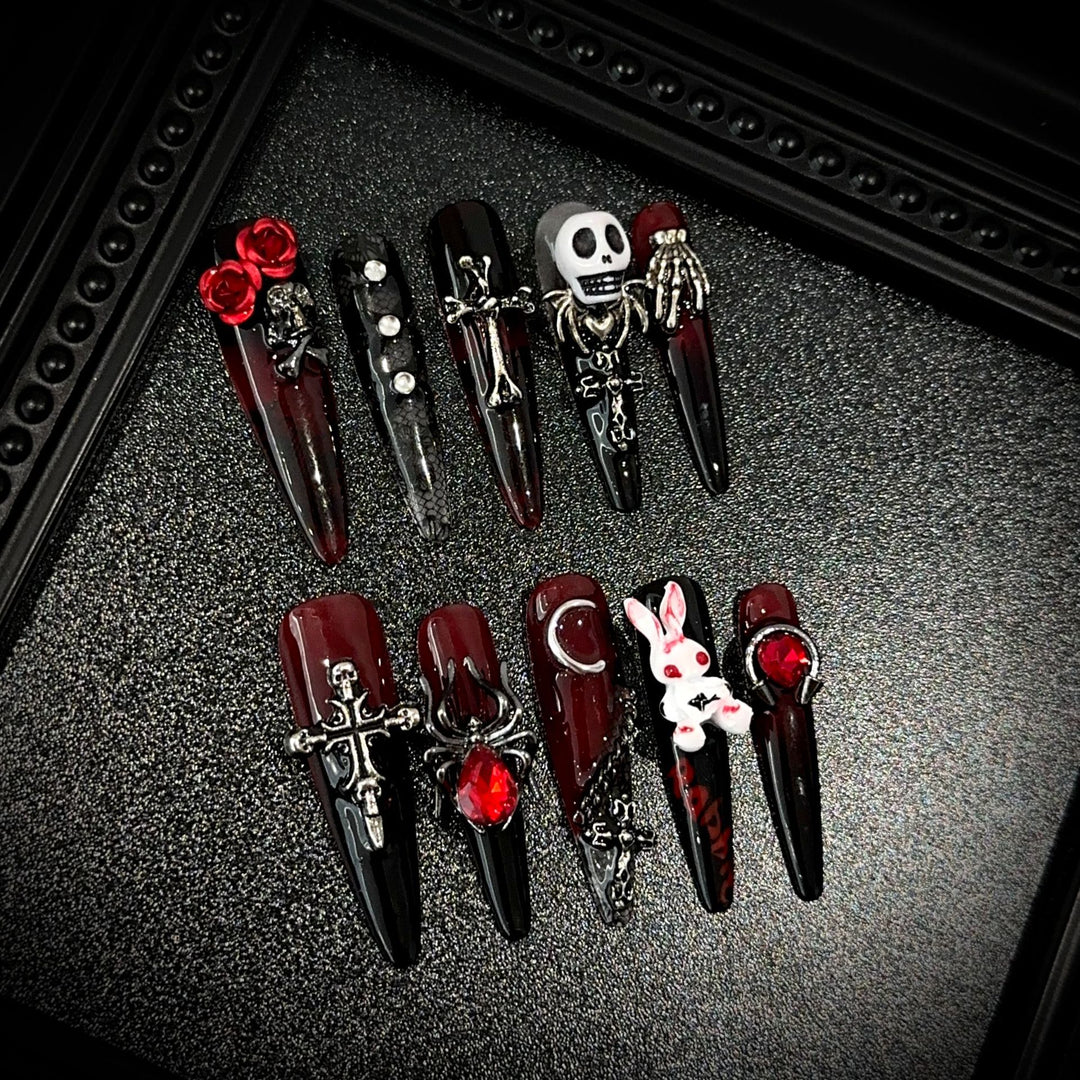 Gothic-Themed Decorative Nail Art Set